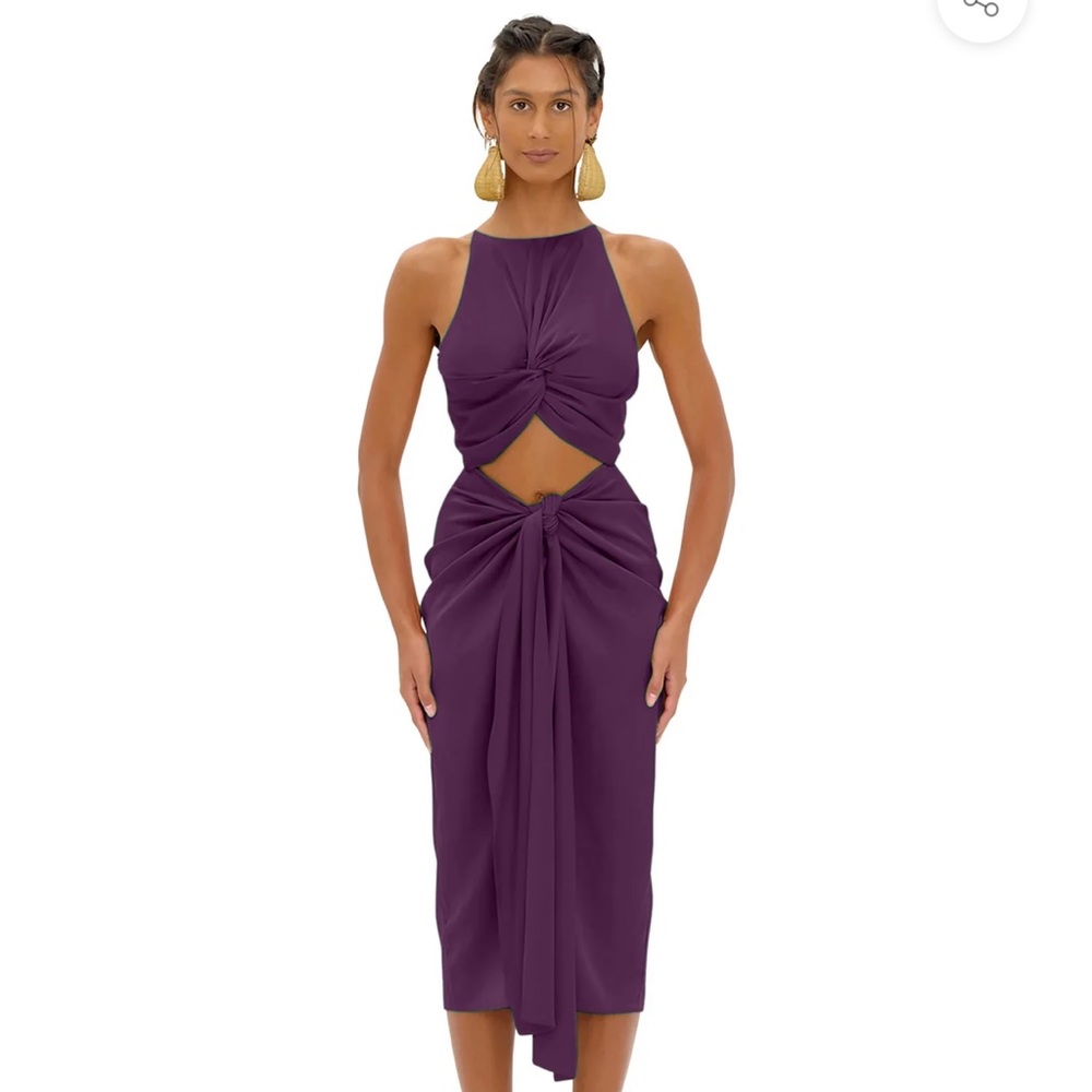 Andrea Iyamah Remi Dress Plum XS